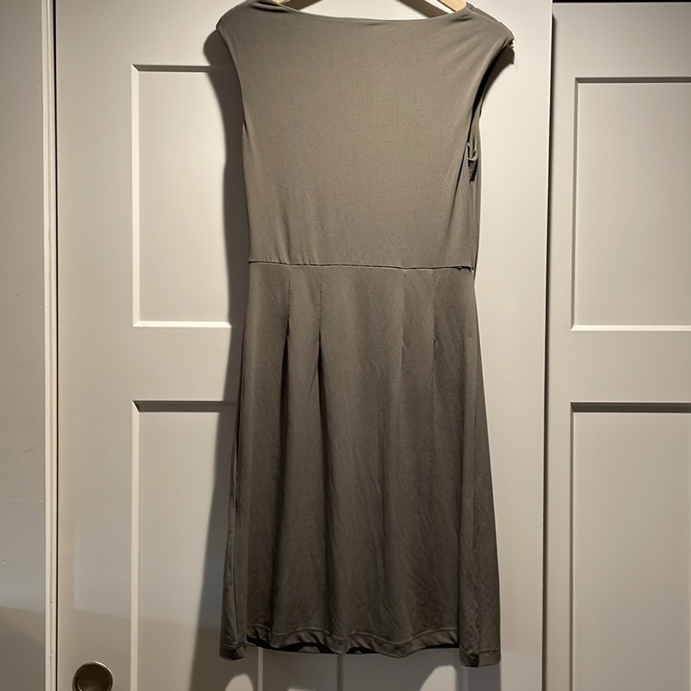 Olive green stretch dress, size medium - Picture 2 of 8